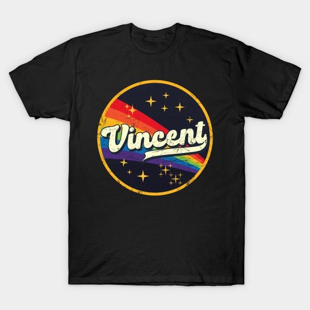 Vincent // Rainbow In Space Vintage Grunge-Style T-Shirt by LMW Art